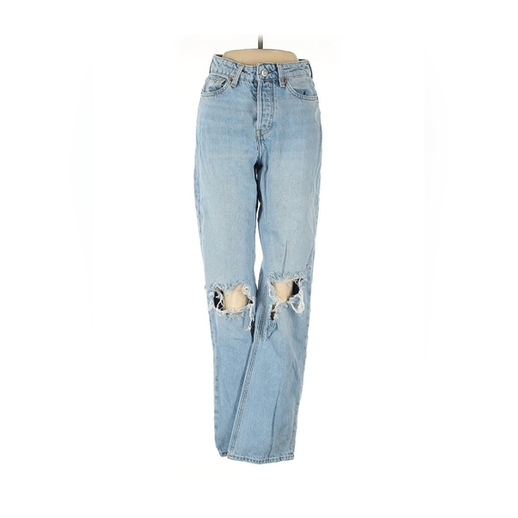 Light Blue Distressed Women Jeans - Picture 1 of 3